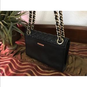 Rebecca Mikoff quilted bag with chain.